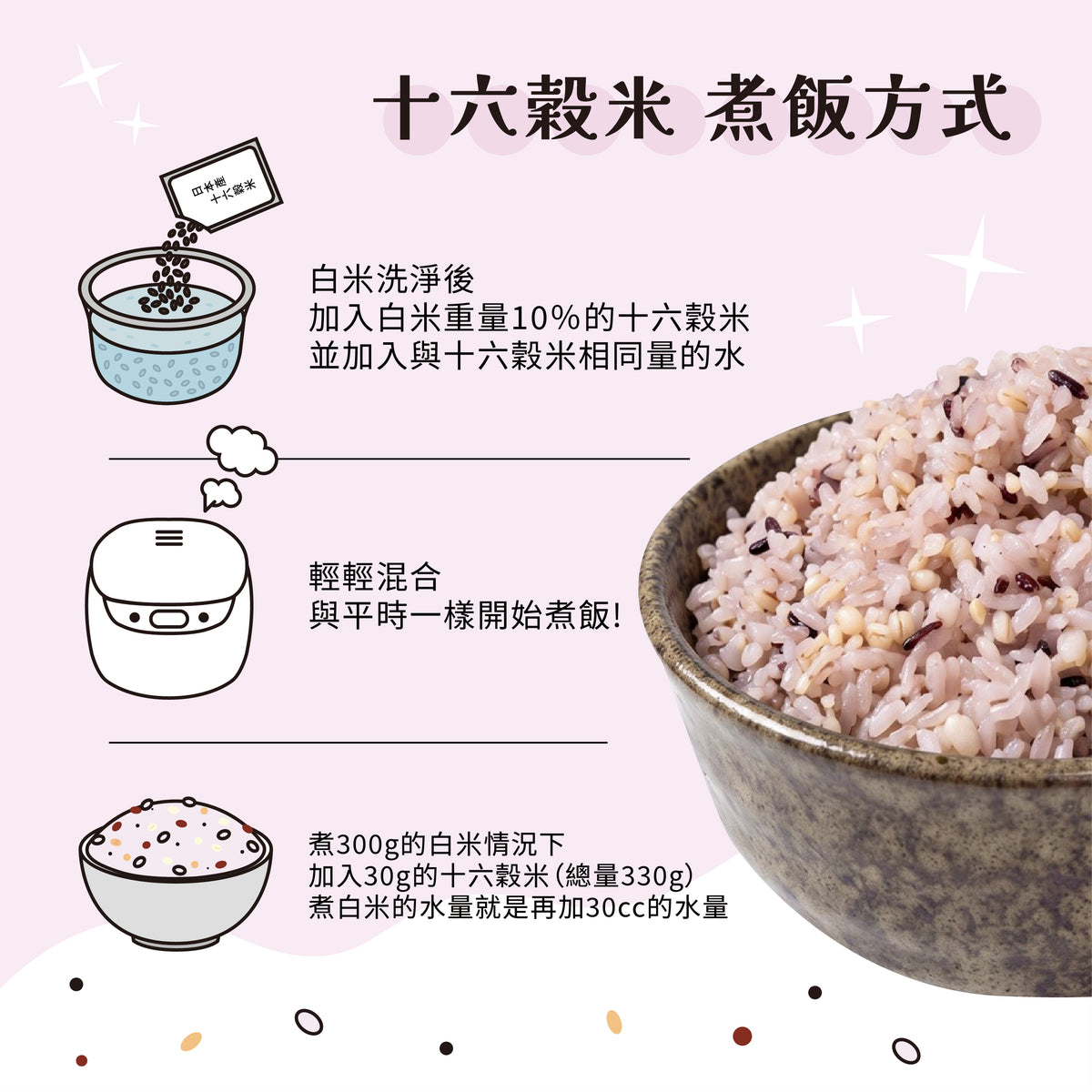 [Taipei Seimaijo] Japanese-grown 16-Grain Rice 1kg_Vacuum-sealed