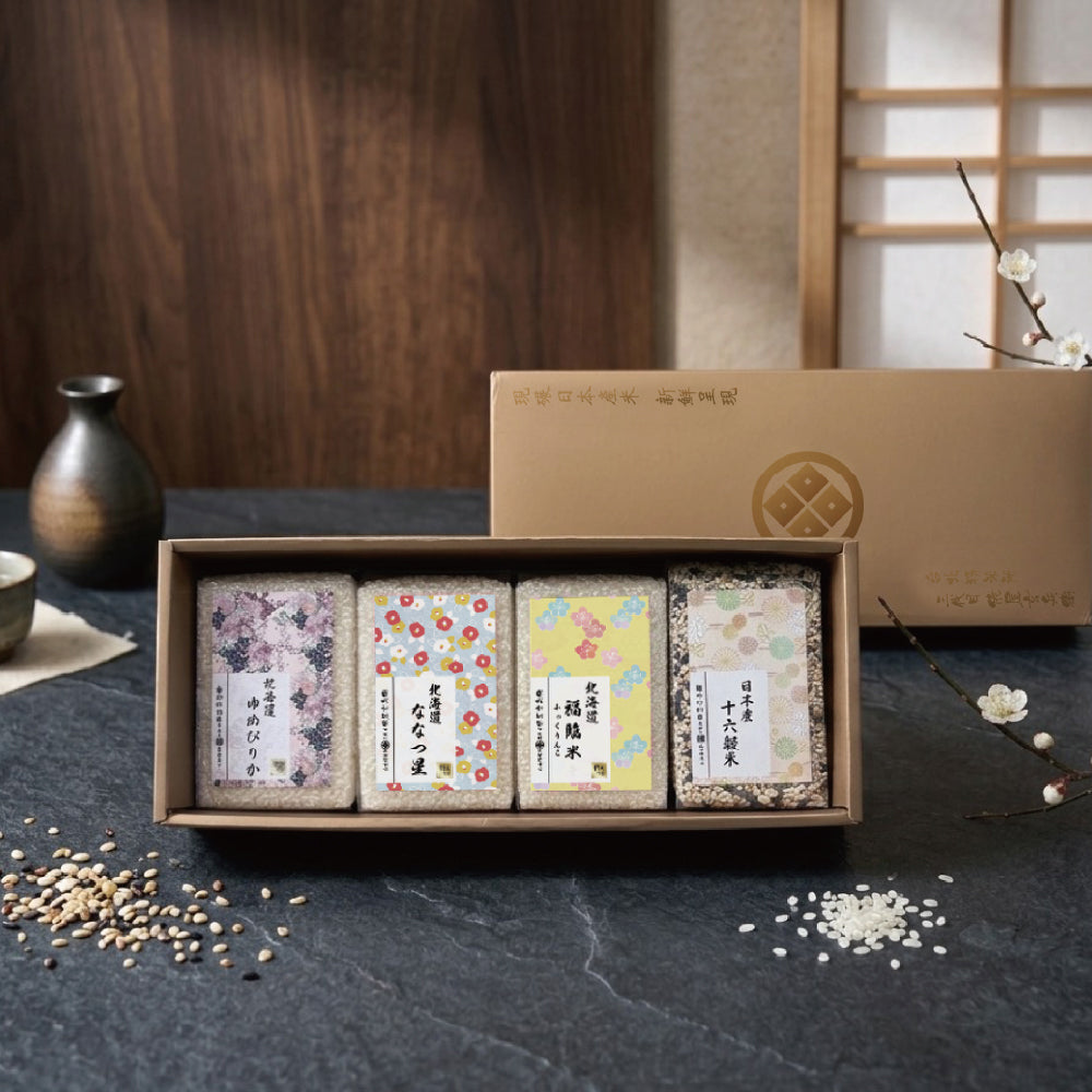 [Taipei Seimaijo] Hokkaido Selected Rice Gift Set | Premium Japanese Rice Blocks 450g x 4 (with Tote Bag)